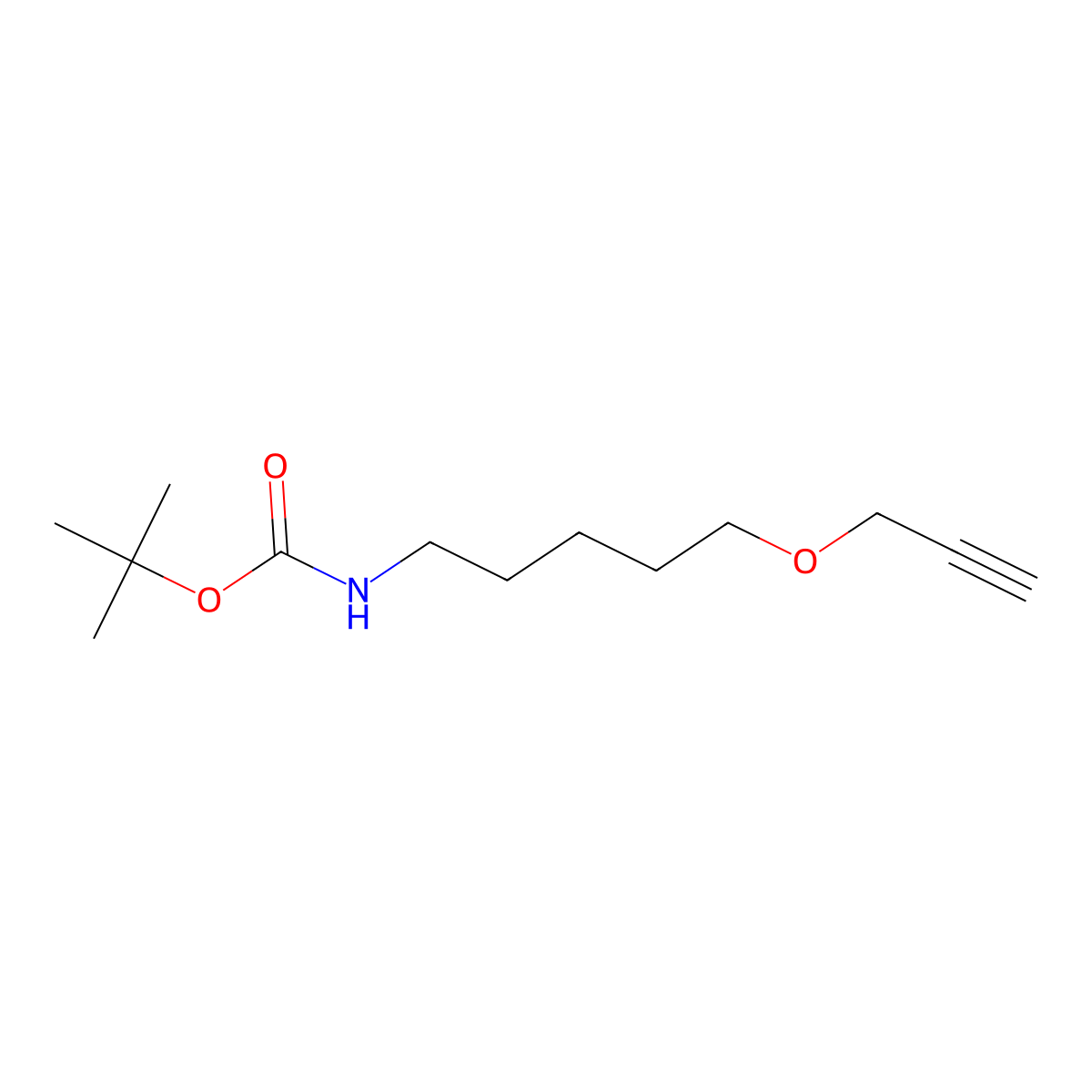 tert-butylN-[5-(prop-2-yn-1-yloxy)pentyl]carbamate molecular structure, CAS 2357109-30-7