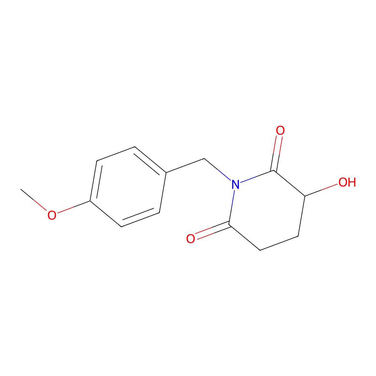3-Hydroxy-1-(4-methoxybenzyl)piperidine-2,6-dione molecular structure, CAS 2357109-89-6