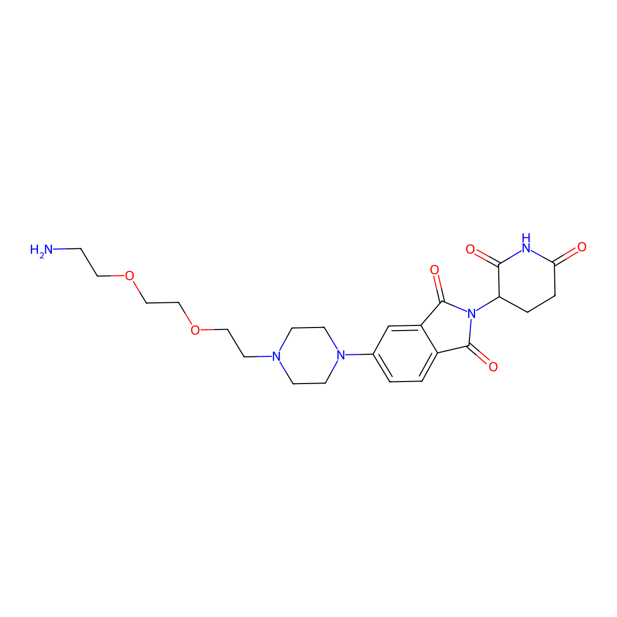 Thalidomide-Piperazine-PEG2-NH2 molecular structure, CAS 2357110-14-4