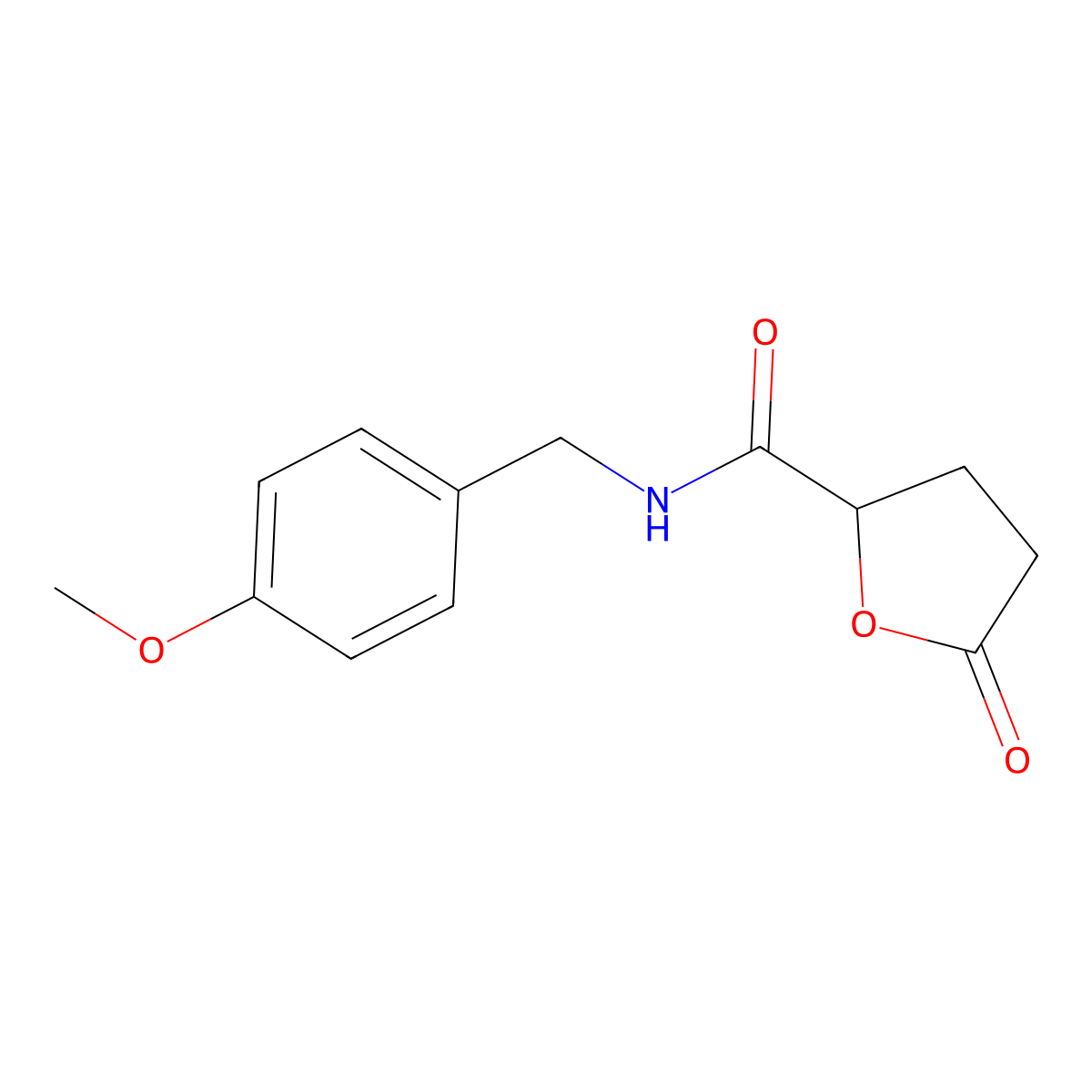N-(4-Methoxybenzyl)-5-oxotetrahydrofuran-2-carboxamide molecular structure, CAS 2357110-52-0