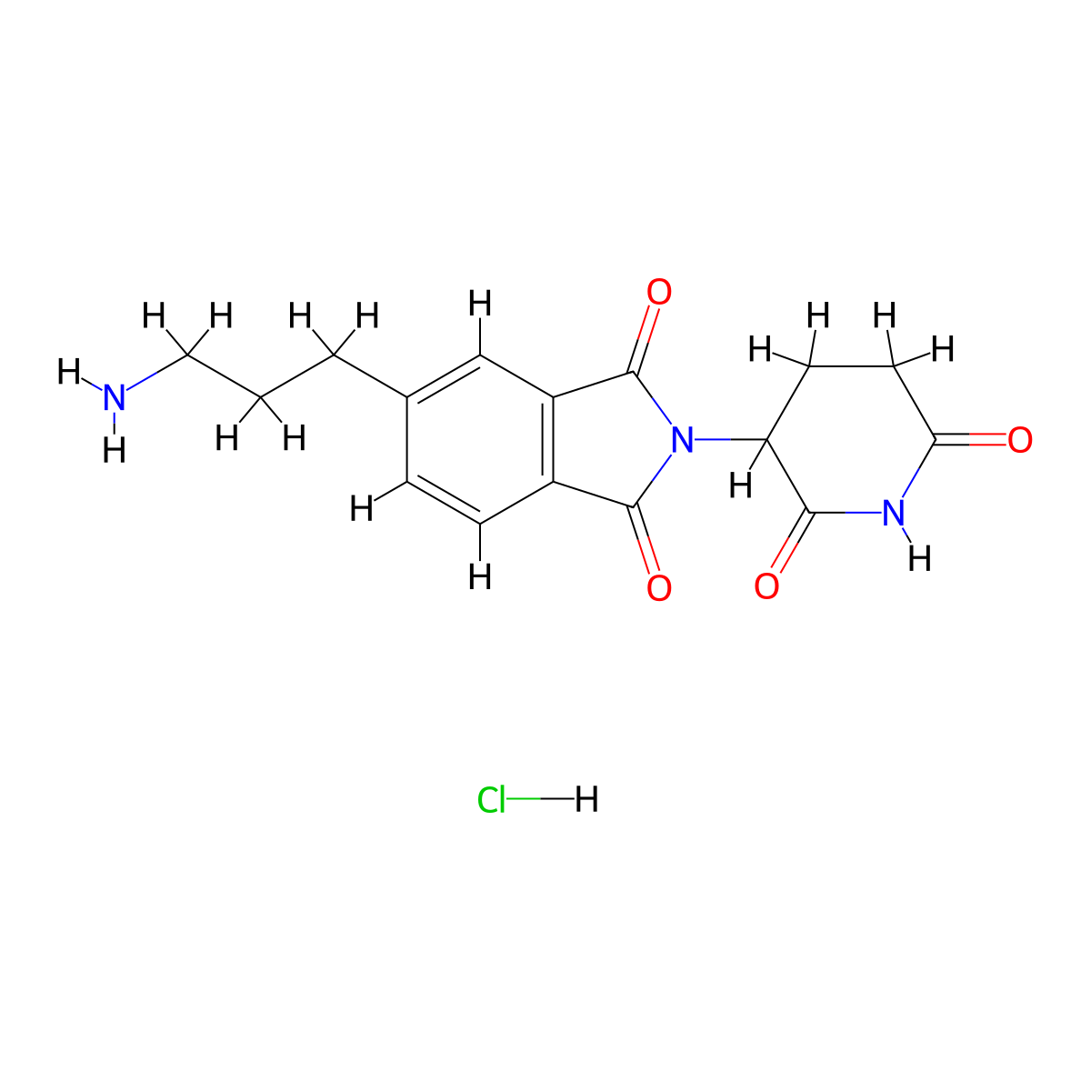 Thalidomide-4-C3-NH2 hydrochloride molecular structure, CAS 2357110-84-8