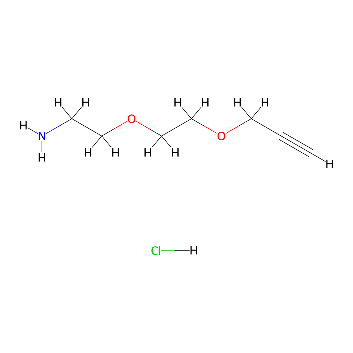 3-[2-(2-Aminoethoxy)ethoxy]prop-1-yne hydrochloride molecular structure, CAS 2357113-06-3