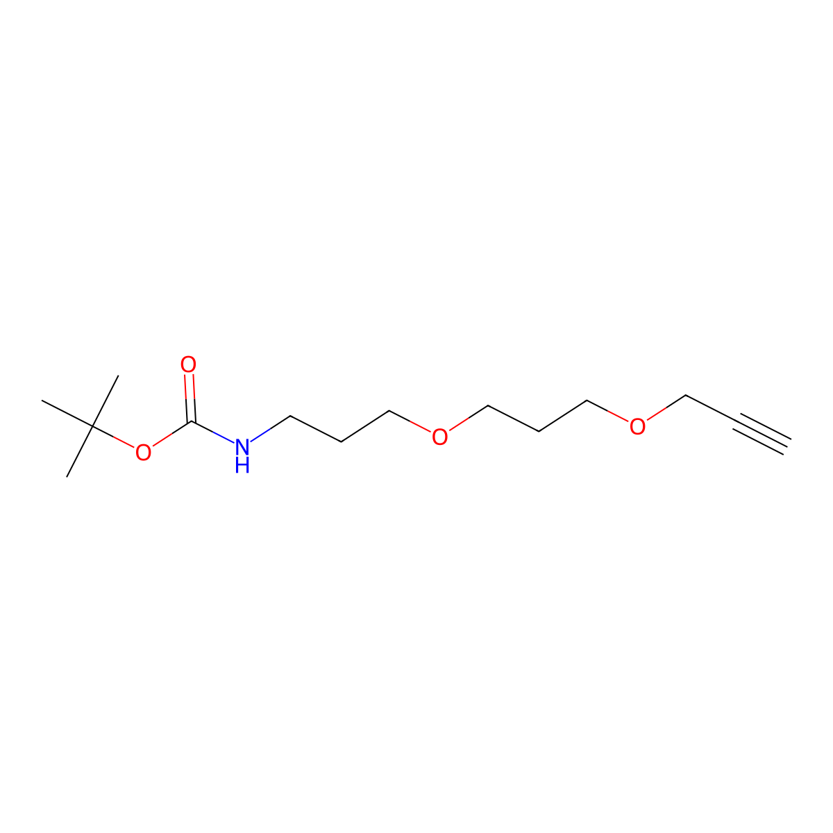Tert-butyl (3-(3-(prop-2-YN-1-yloxy)propoxy)propyl)carbamate molecular structure, CAS 2357113-88-1