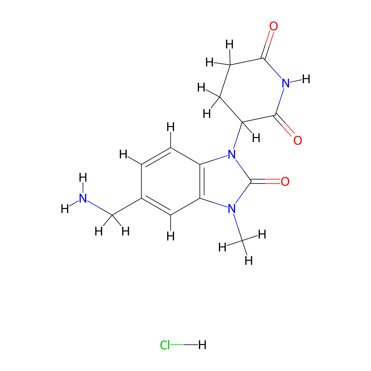 3-(5-(Aminomethyl)-3-methyl-2-oxo-2,3-dihydro-1H-benzo[D]imidazol-1-YL)piperidine-2,6-dione hydrochloride molecular structure, CAS 2357114-36-2