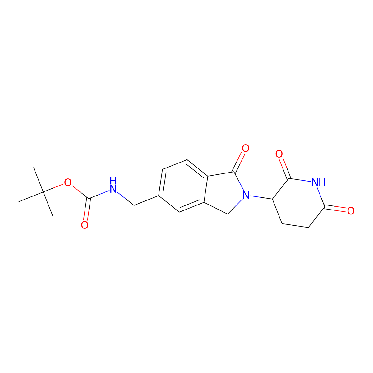 3-[5-[(Boc-amino)methyl]-1-oxoisoindolin-2-YL]piperidine-2,6-dione molecular structure, CAS 2357114-90-8