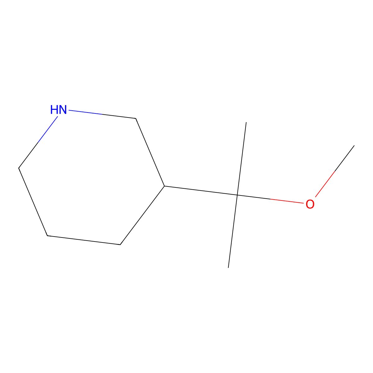 3-(2-Methoxypropan-2-yl)piperidine molecular structure, CAS 2357122-25-7