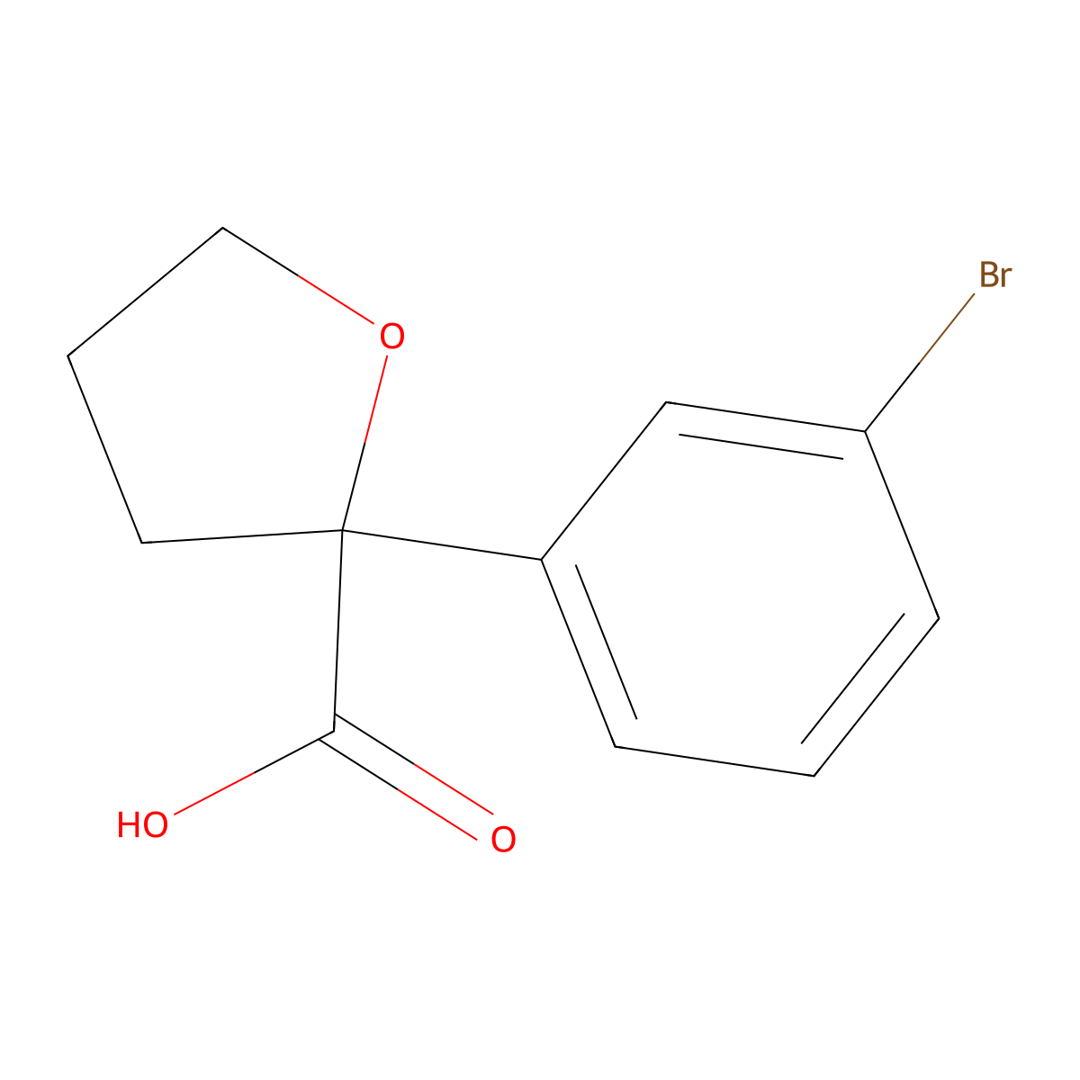 2-(3-Bromophenyl)oxolane-2-carboxylicacid molecular structure, CAS 2357149-99-4
