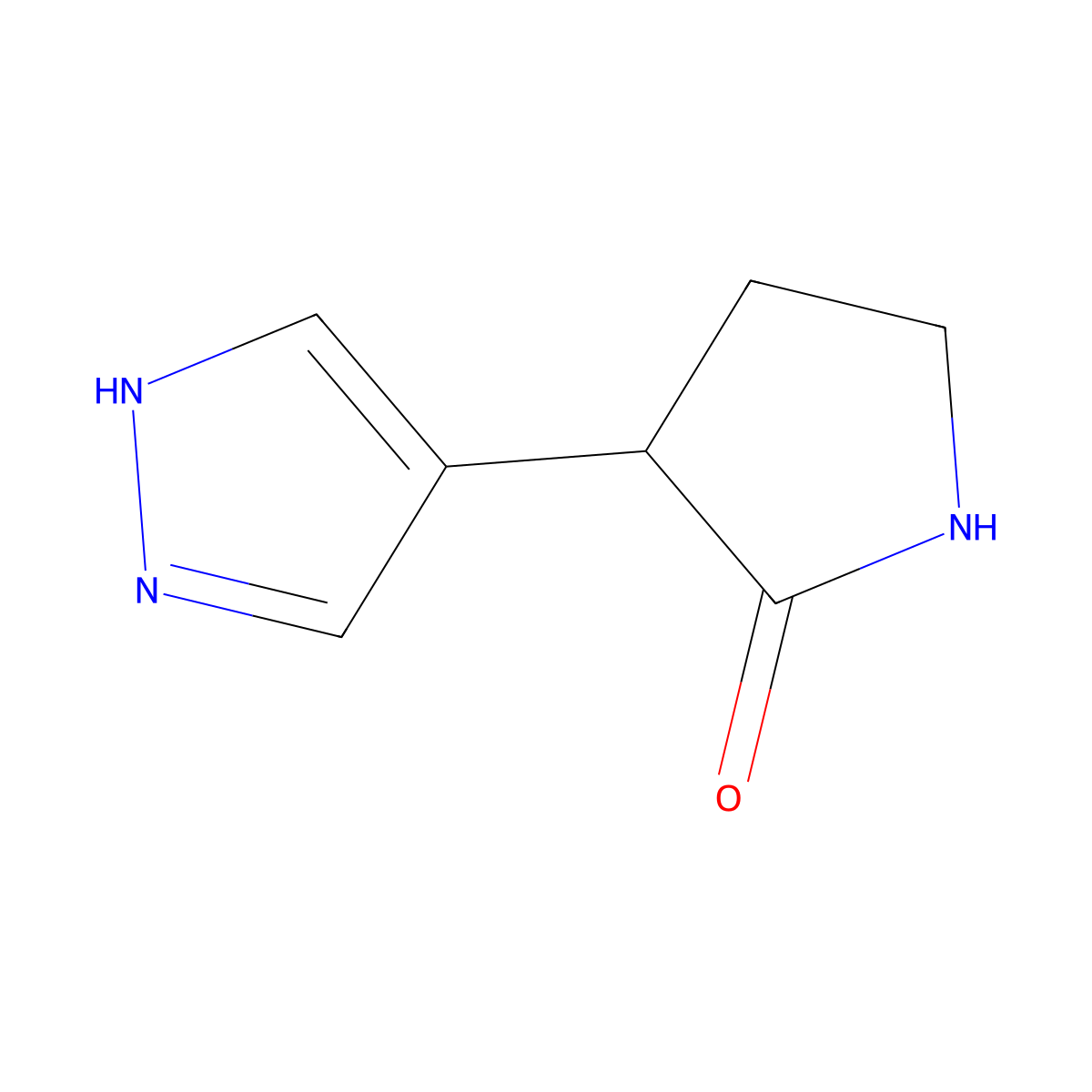 3-(1H-Pyrazol-4-yl)pyrrolidin-2-one molecular structure, CAS 2357159-37-4