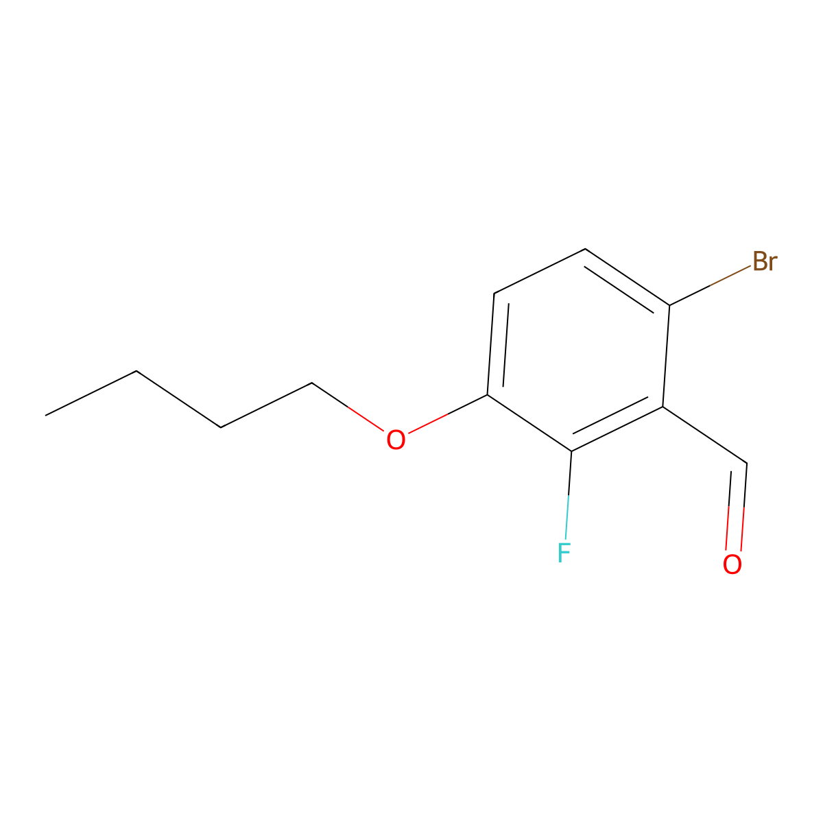 6-Bromo-3-butoxy-2-fluorobenzaldehyde molecular structure, CAS 2357179-66-7