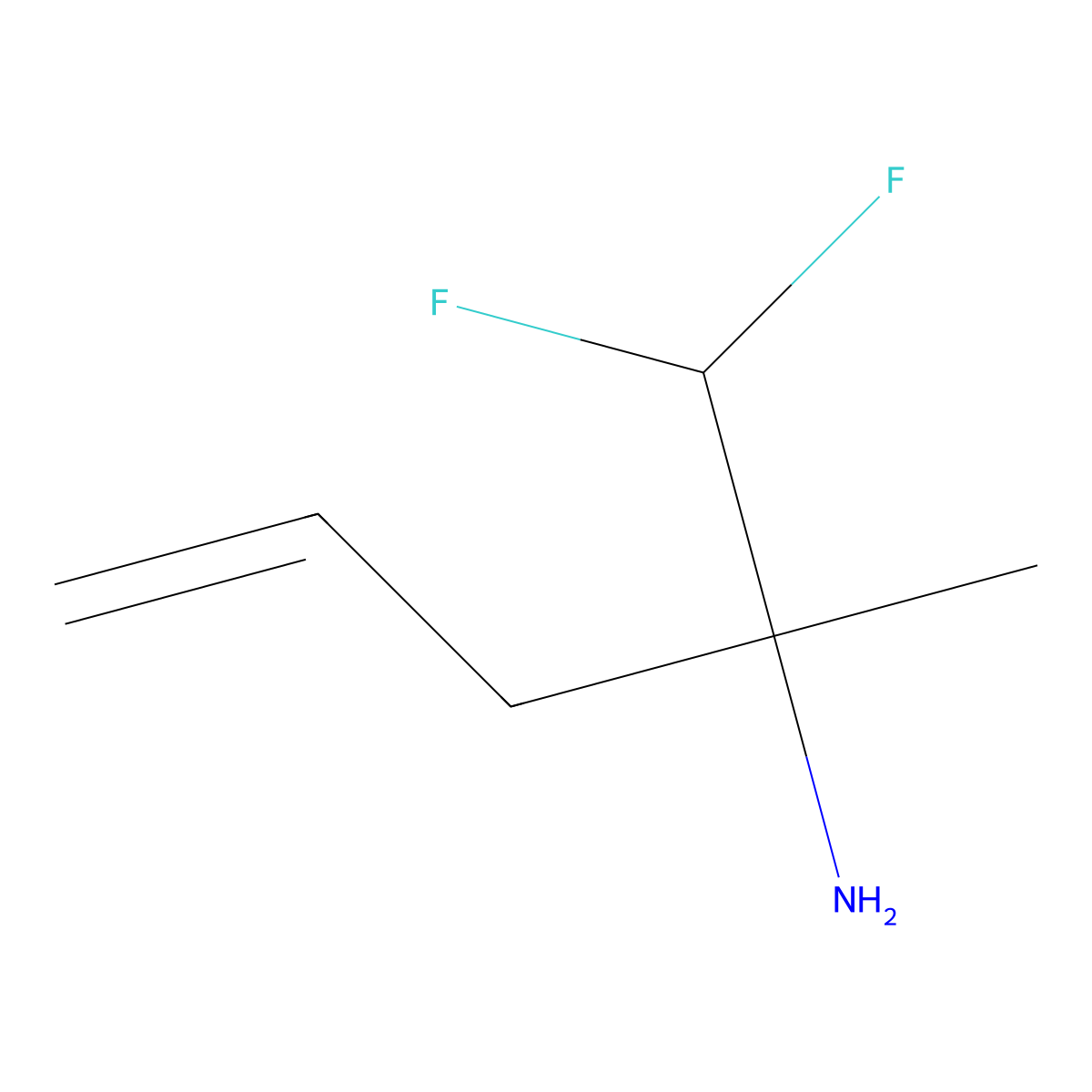 1,1-Difluoro-2-methylpent-4-en-2-amine molecular structure, CAS 2357230-22-7