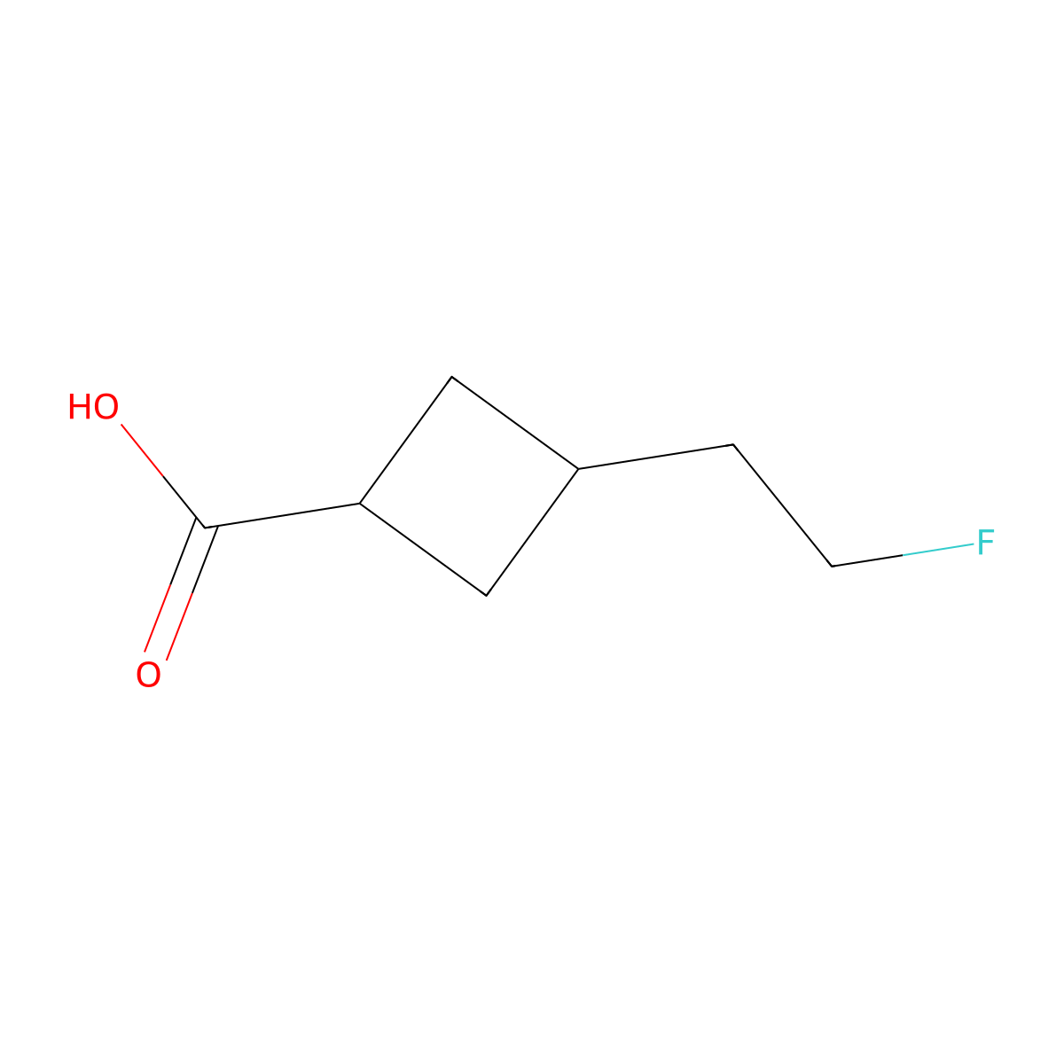3-(2-Fluoroethyl)cyclobutane-1-carboxylic acid molecular structure, CAS 2357265-49-5