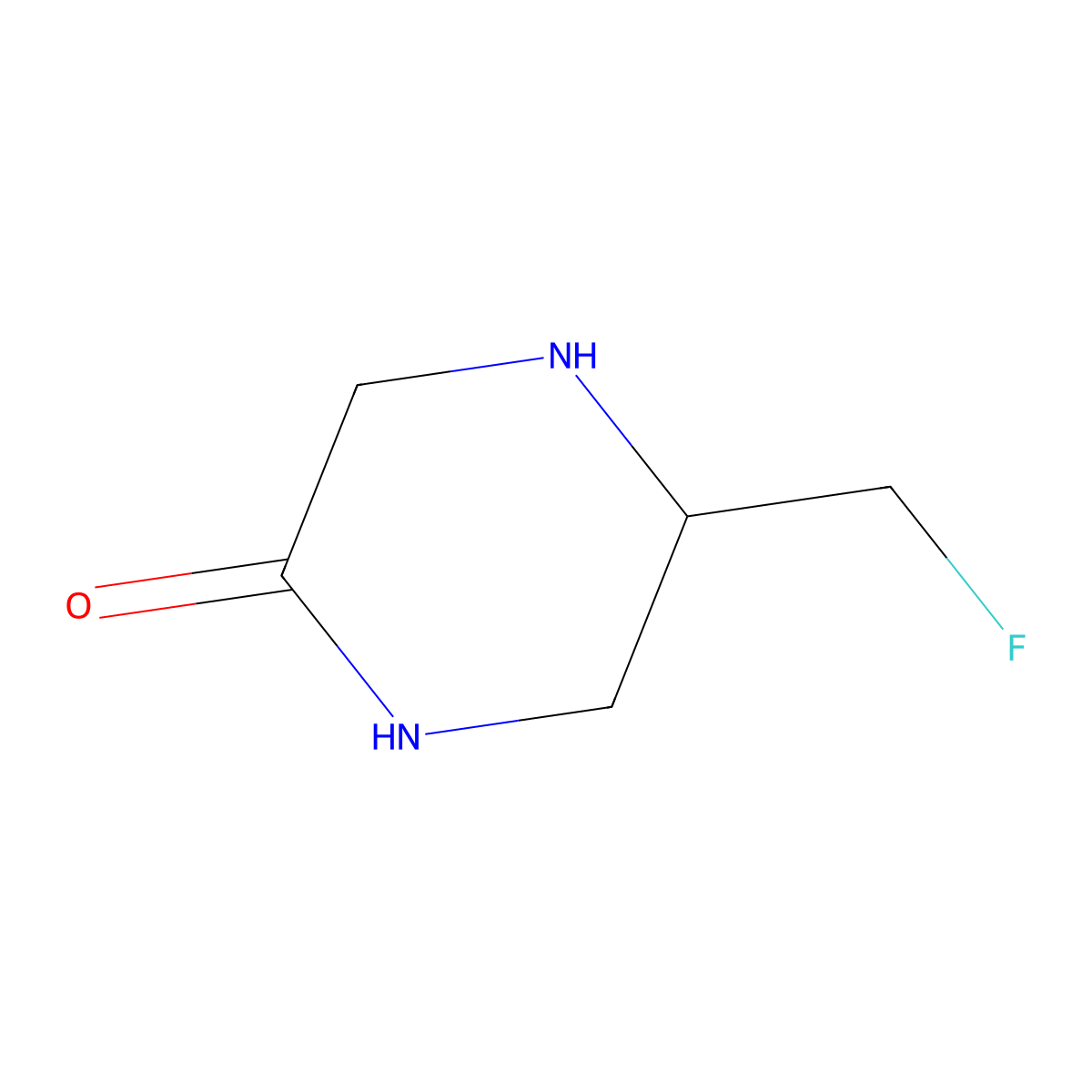 5-(Fluoromethyl)-2-piperazinone molecular structure, CAS 2357297-32-4