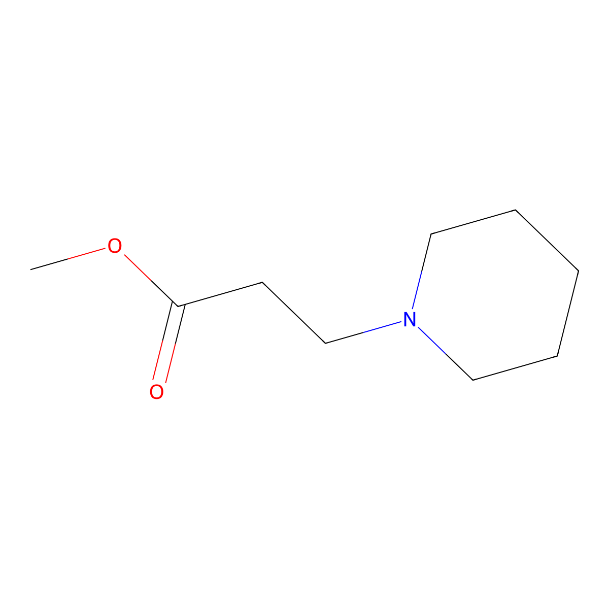 Methyl 3-piperidin-1-ylpropanoate molecular structure, CAS 23573-93-5