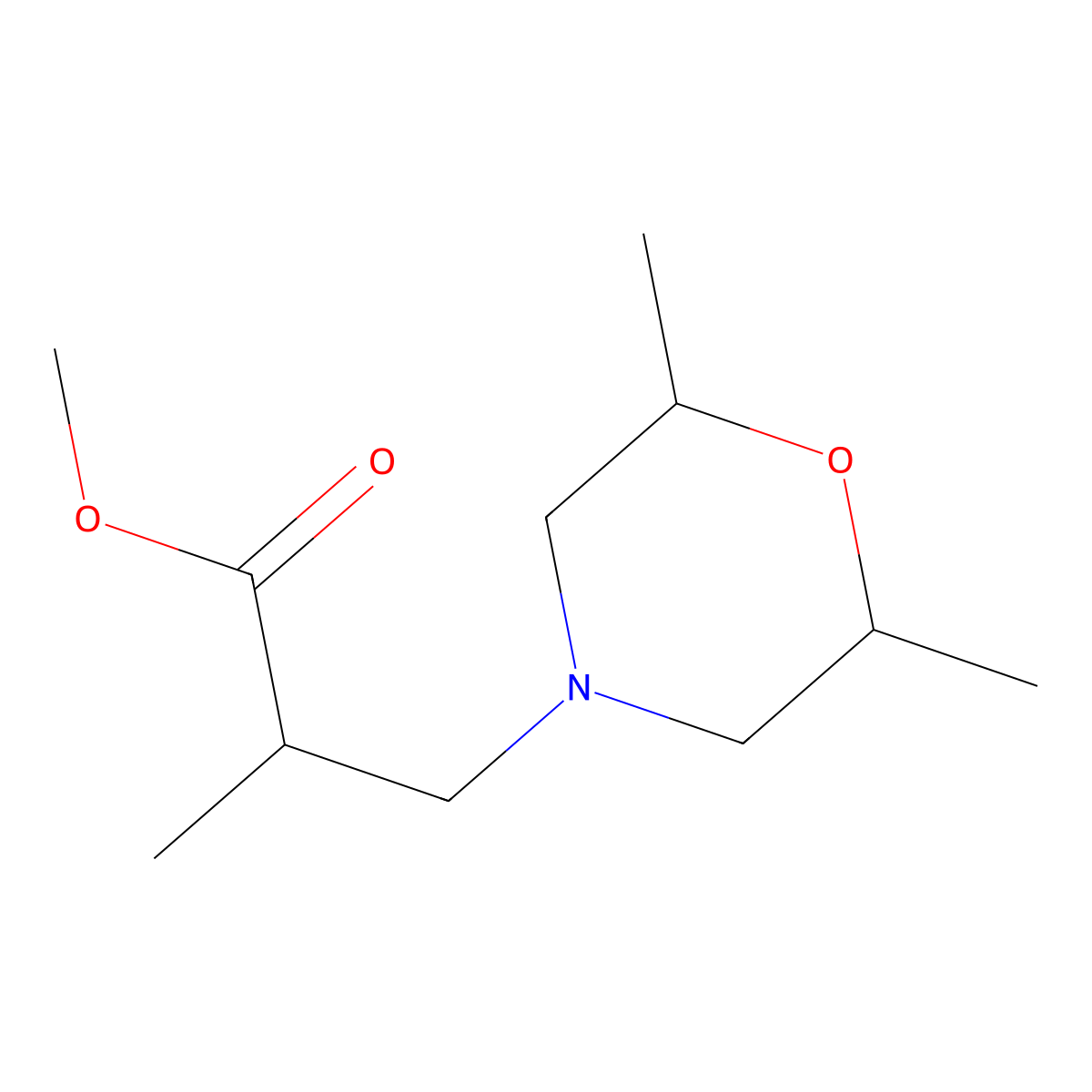 Methyl 3-(2,6-dimethylmorpholin-4-yl)-2-methylpropanoate molecular structure, CAS 23573-99-1