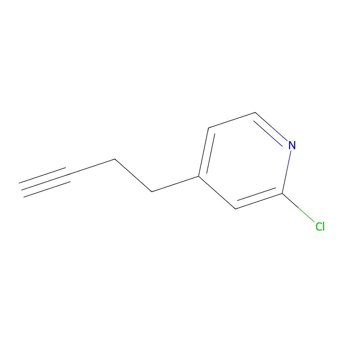 4-(But-3-yn-1-yl)-2-chloropyridine molecular structure, CAS 2357368-25-1