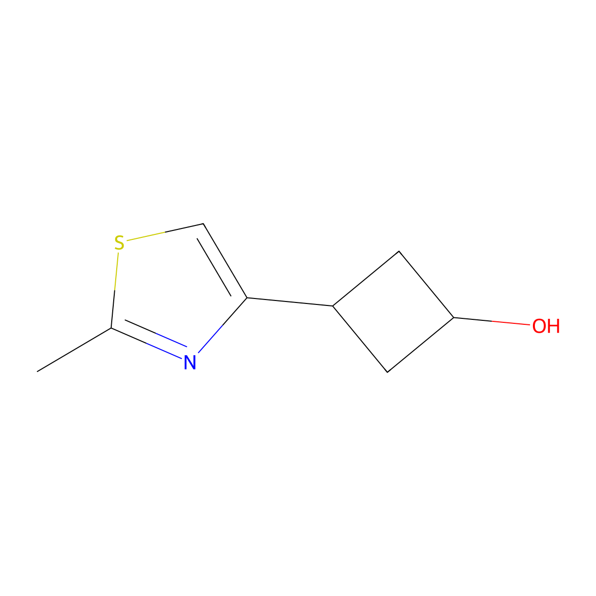 3-(2-Methyl-1,3-thiazol-4-yl)cyclobutan-1-ol molecular structure, CAS 2357373-66-9