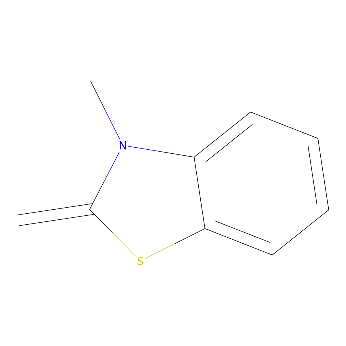 Benzothiazoline, 3-methyl-2-methylene- molecular structure, CAS 23574-67-6