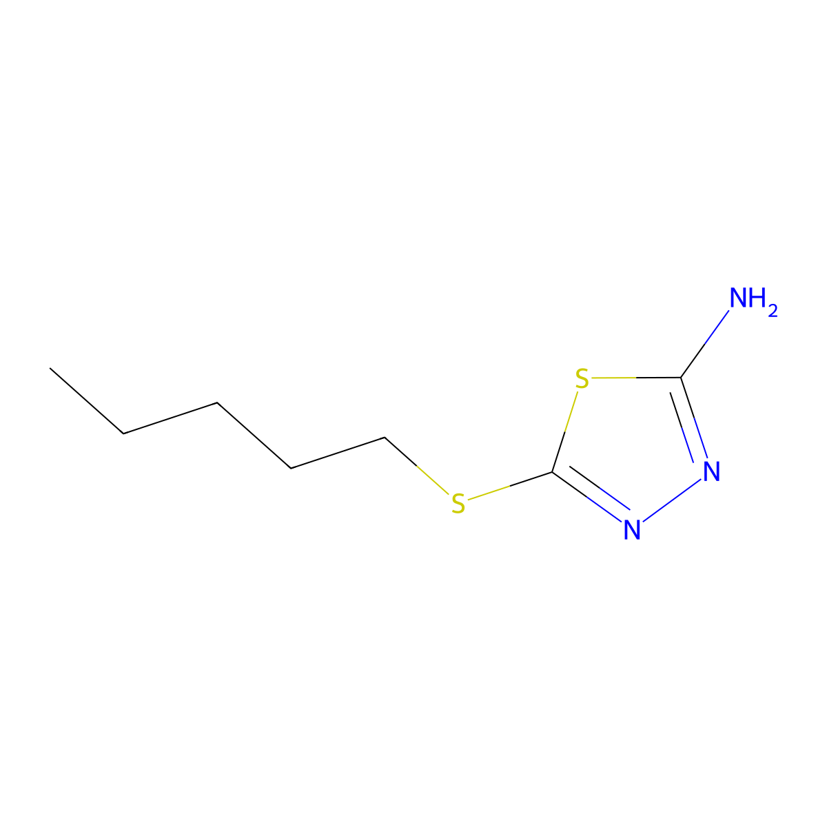 5-(Pentylthio)-1,3,4-thiadiazol-2-amine molecular structure, CAS 23574-95-0