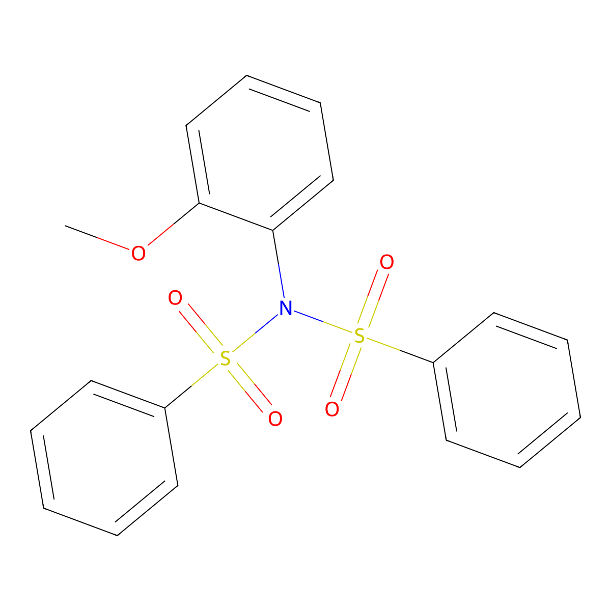 N-(benzenesulfonyl)-N-(2-methoxyphenyl)benzenesulfonamide molecular structure, CAS 235741-88-5