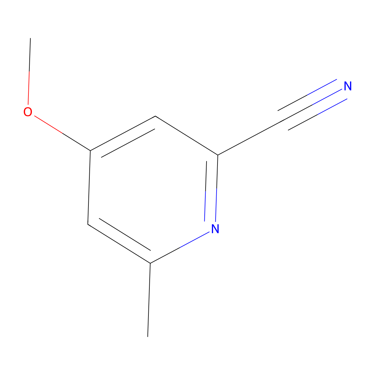 4-Methoxy-6-methylpicolinonitrile molecular structure, CAS 235742-74-2