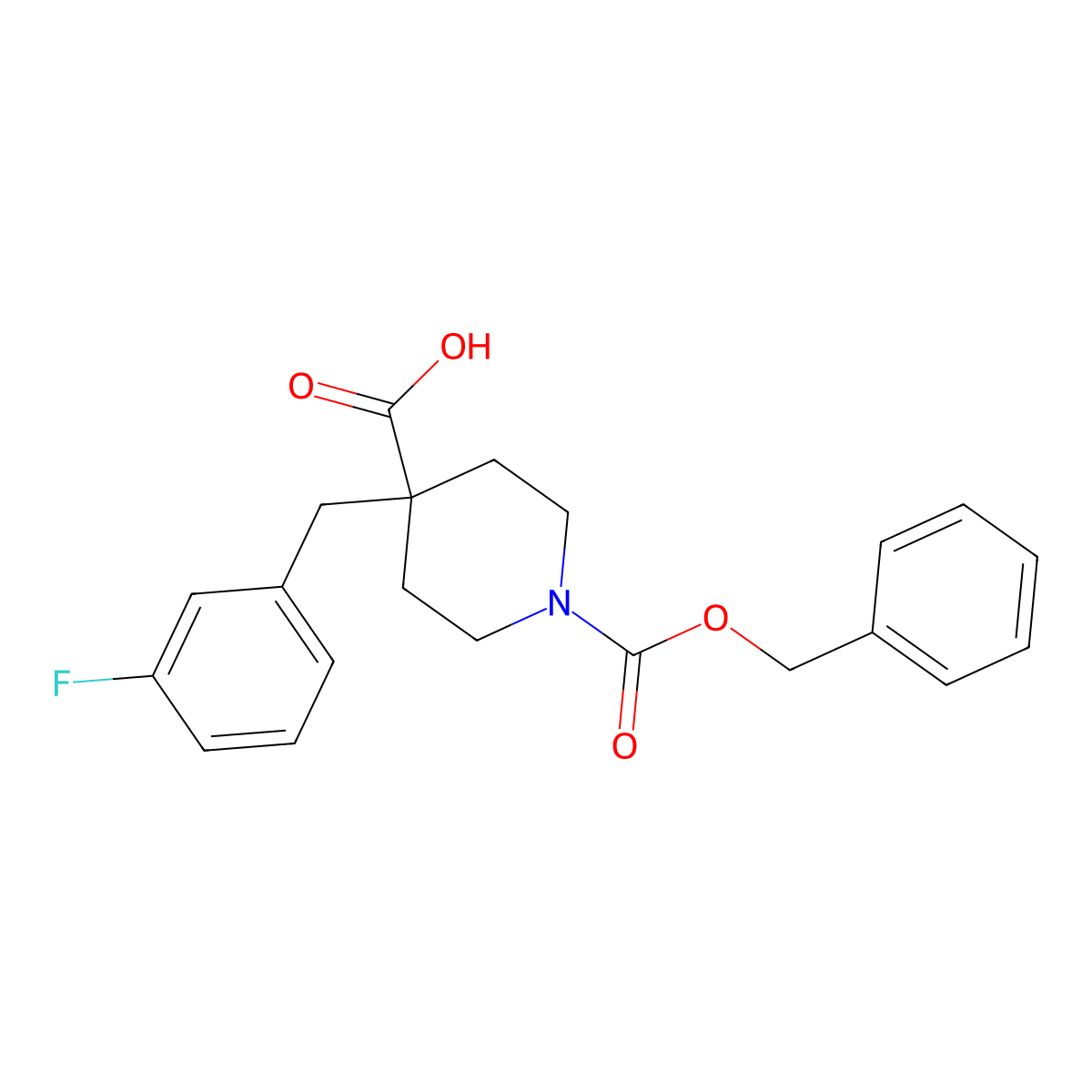 1-[(Benzyloxy)carbonyl]-4-[(3-fluorophenyl)methyl]piperidine-4-carboxylic acid molecular structure, CAS 2357442-86-3