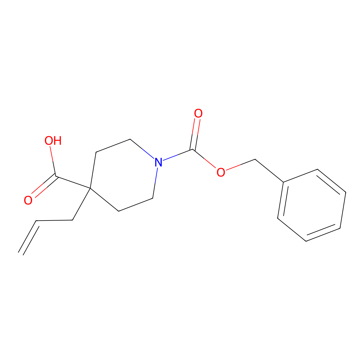 1-[(Benzyloxy)carbonyl]-4-(prop-2-en-1-yl)piperidine-4-carboxylic acid molecular structure, CAS 2357448-19-0