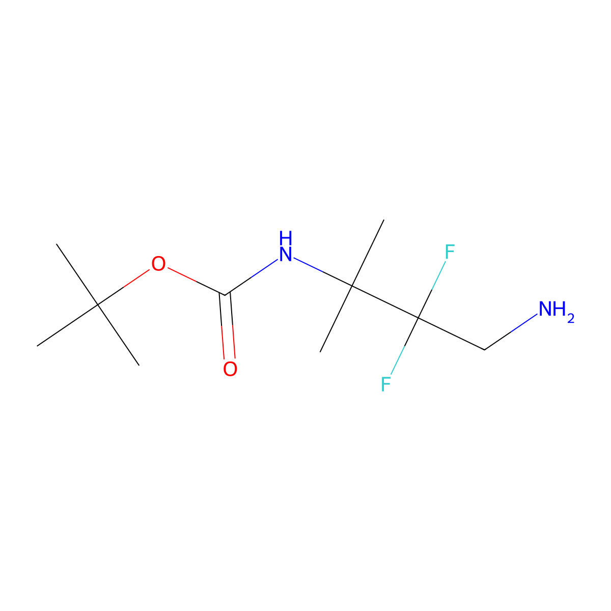 Tert-butyl N-(3-amino-2,2-difluoro-1,1-dimethyl-propyl)carbamate molecular structure, CAS 2357476-95-8