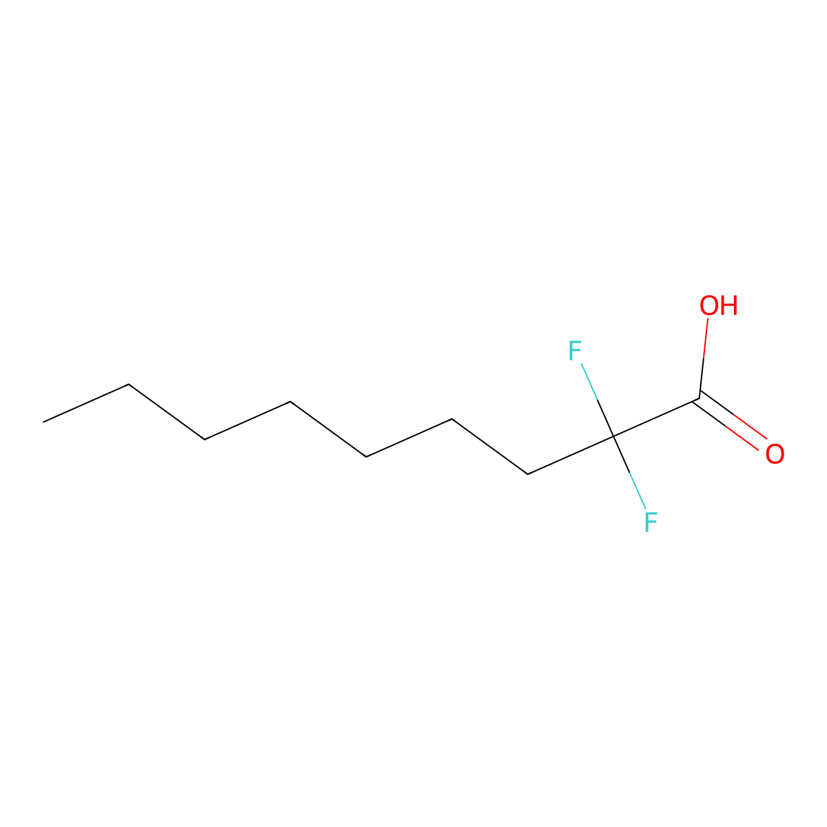 2,2-Difluorononanoic acid molecular structure, CAS 2357478-72-7