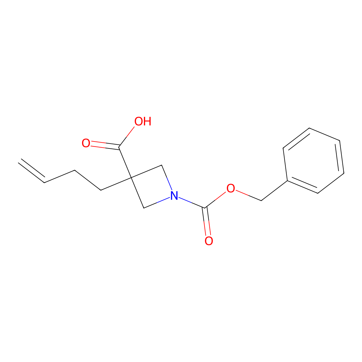 1-[(Benzyloxy)carbonyl]-3-(but-3-en-1-yl)azetidine-3-carboxylic acid molecular structure, CAS 2357507-76-5