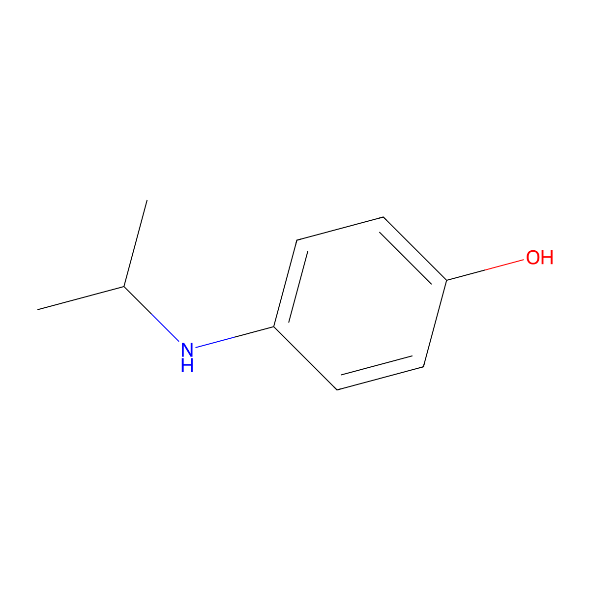 Phenol, 4-[(1-methylethyl)amino]- molecular structure, CAS 23576-79-6