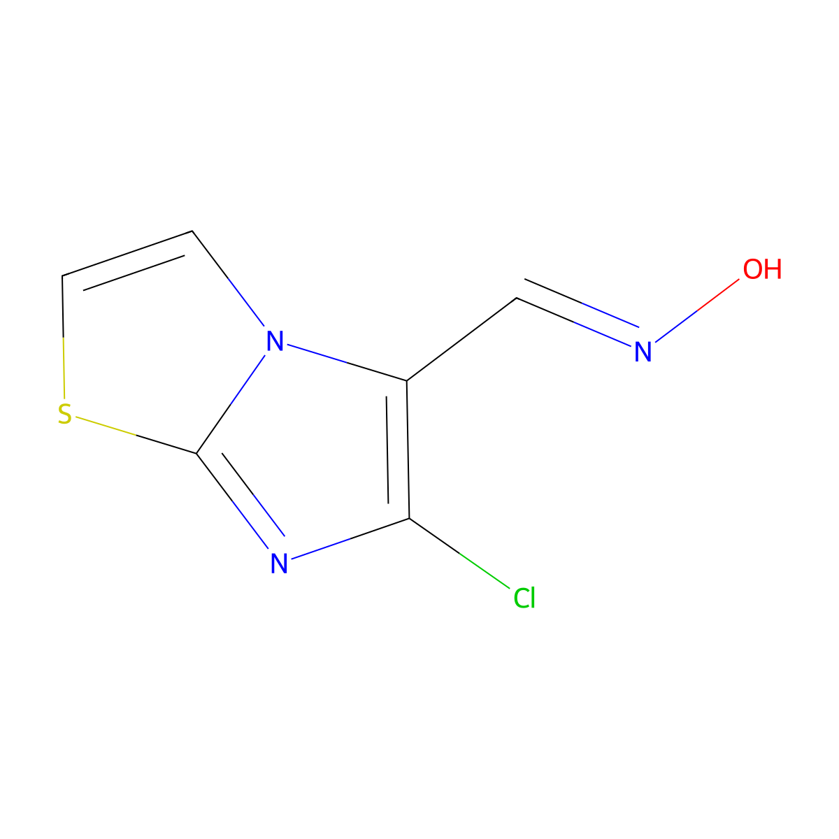 6-Chloroimidazo(2,1-b)thiazole-5-carboxaldehyde oxime molecular structure, CAS 23576-85-4