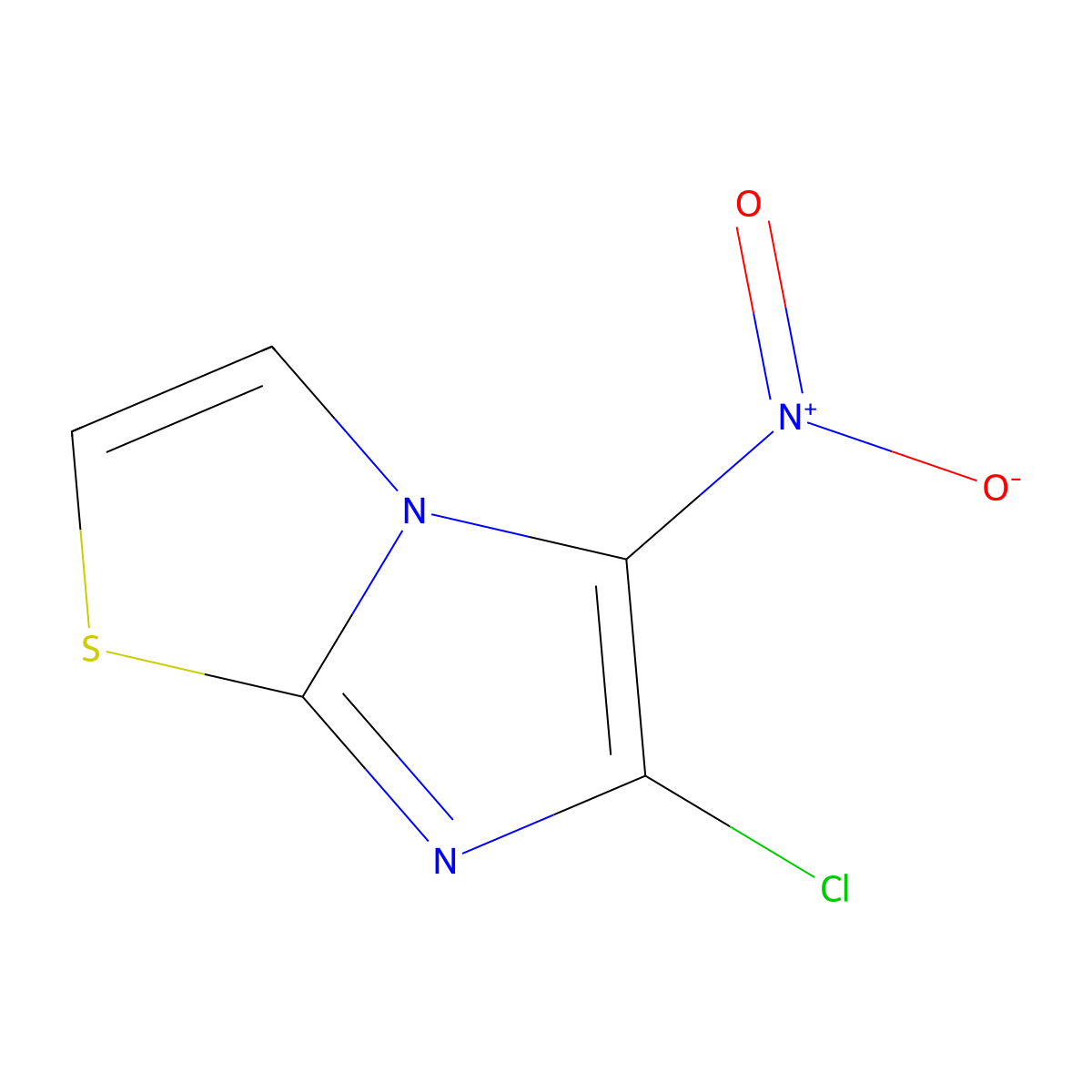 6-Chloro-5-nitroimidazo[2,1-b][1,3]thiazole molecular structure, CAS 23576-89-8