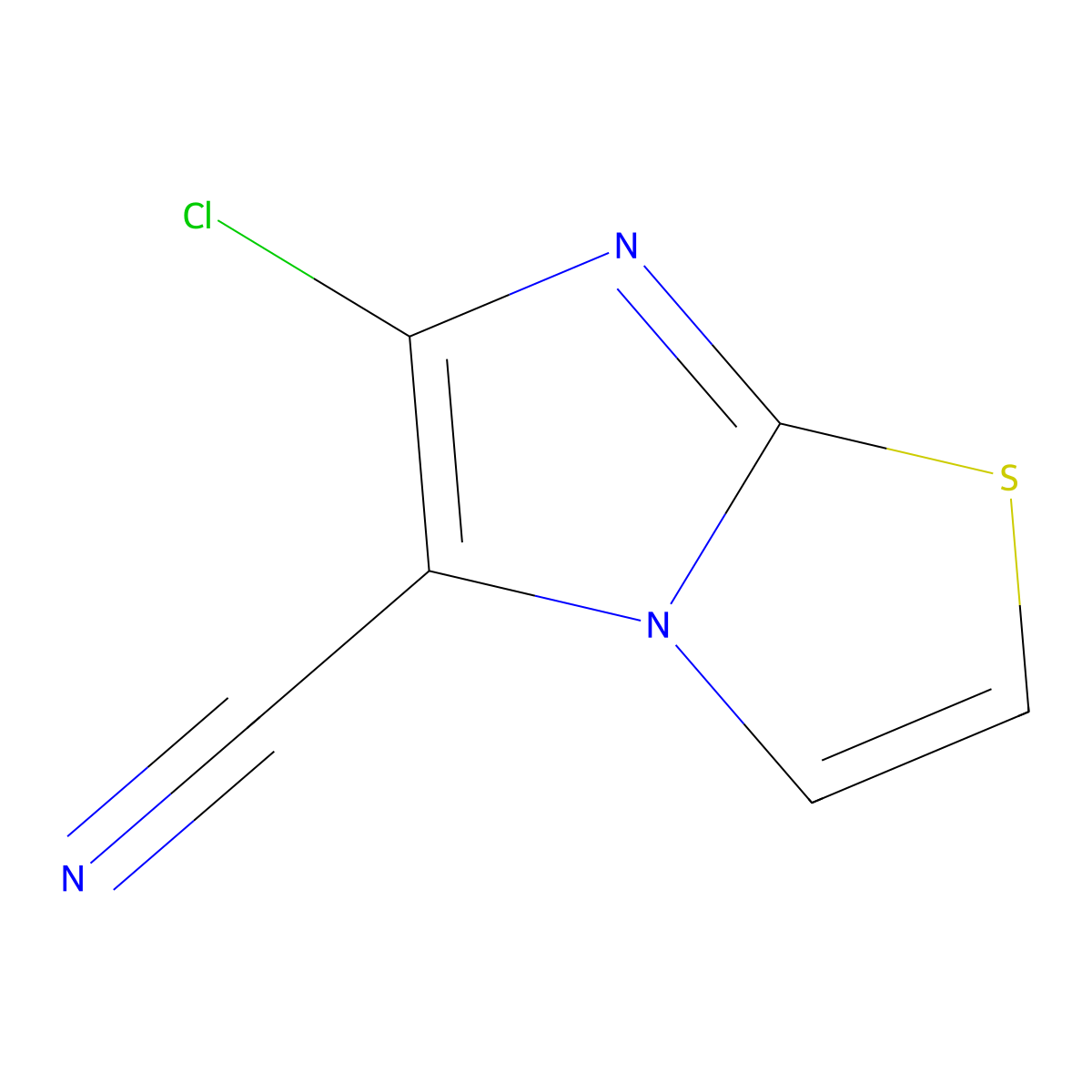 6-Chloroimidazo[2,1-b][1,3]thiazole-5-carbonitrile molecular structure, CAS 23576-90-1