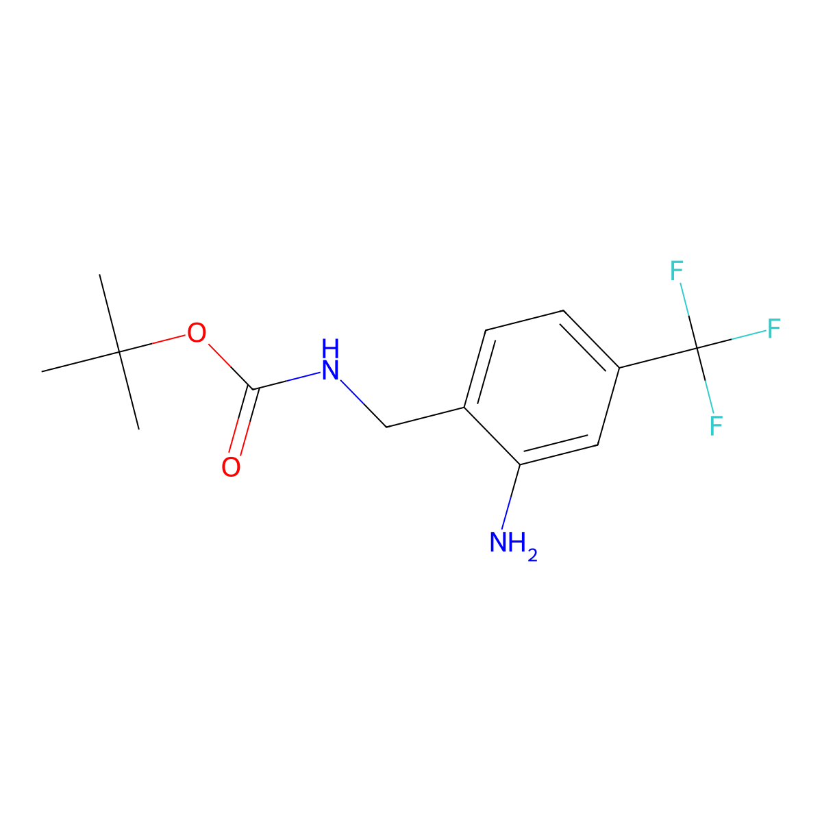 tert-butyl N-[[2-amino-4-(trifluoromethyl)phenyl]methyl]carbamate molecular structure, CAS 2357640-73-2