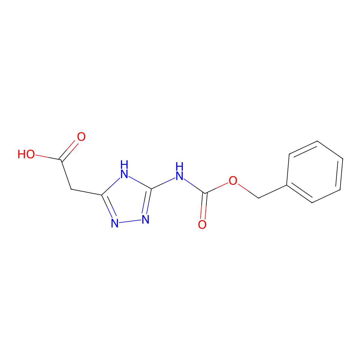 2-(5-{[(benzyloxy)carbonyl]amino}-4H-1,2,4-triazol-3-yl)acetic acid molecular structure, CAS 2357722-69-9