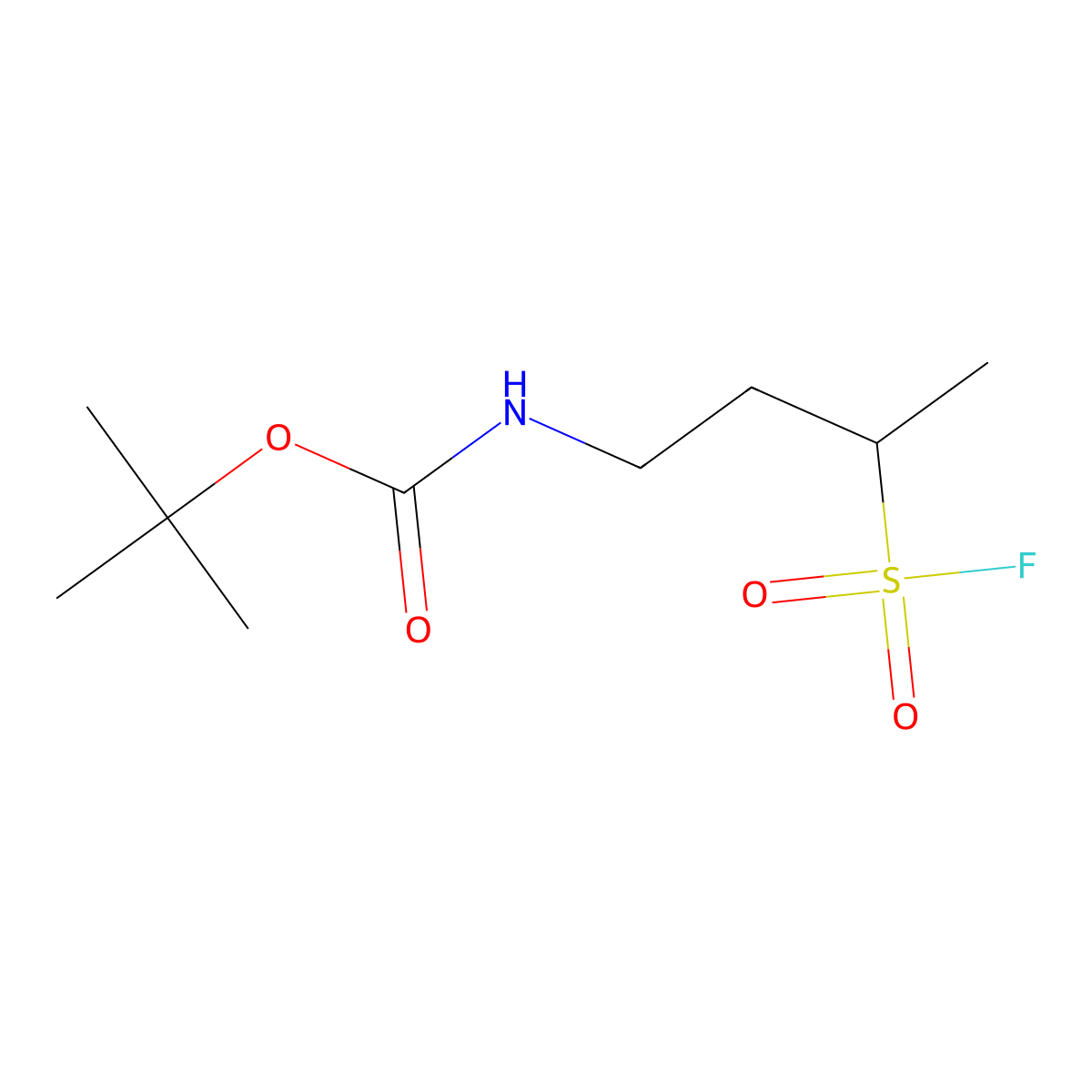 tert-butylN-[3-(fluorosulfonyl)butyl]carbamate molecular structure, CAS 2357738-51-1