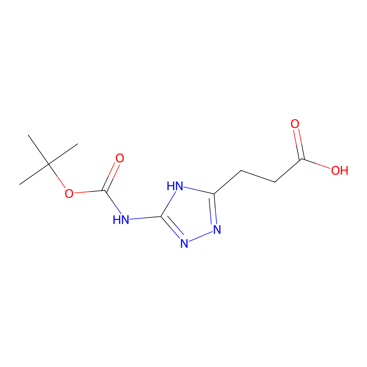 3-(5-{[(tert-butoxy)carbonyl]amino}-4H-1,2,4-triazol-3-yl)propanoic acid molecular structure, CAS 2357768-43-3