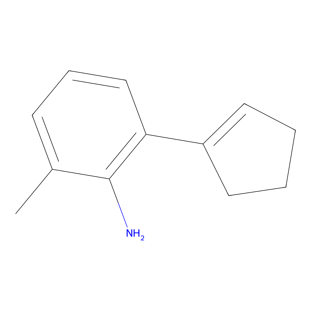 Benzenamine, 2-(1-cyclopenten-1-yl)-6-methyl- molecular structure, CAS 235779-09-6