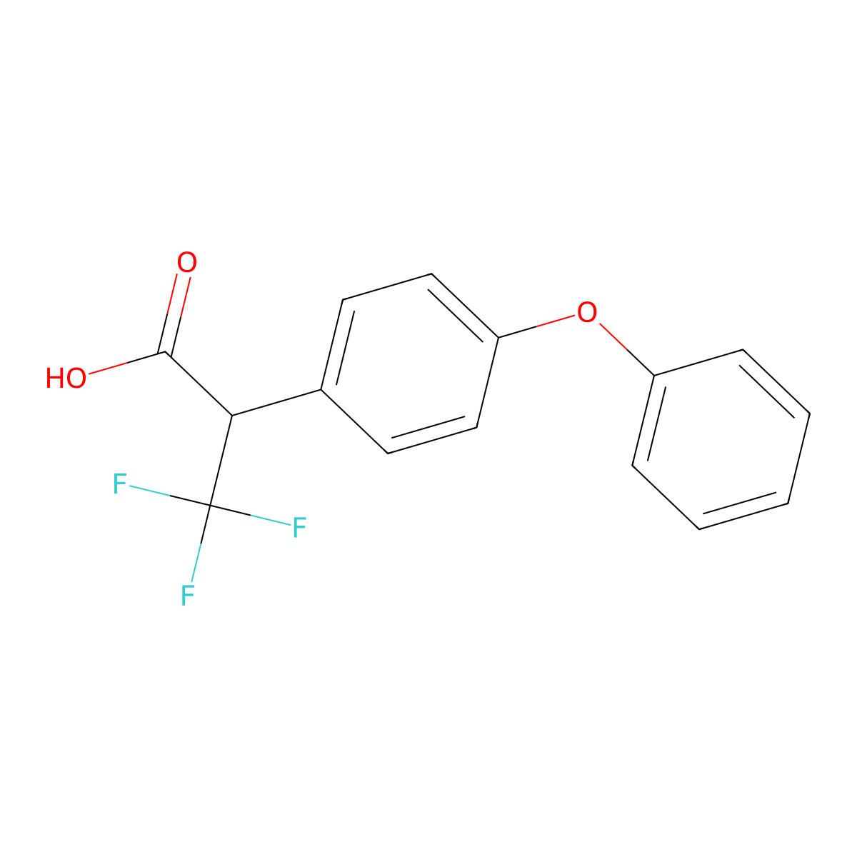 3,3,3-Trifluoro-2-(4-phenoxyphenyl)propanoic acid molecular structure, CAS 2357813-09-1
