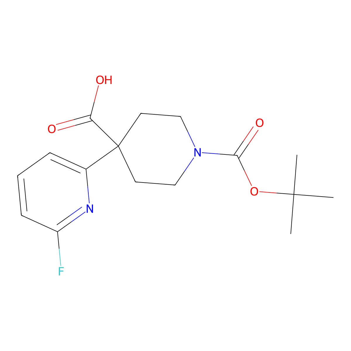 1-[(Tert-butoxy)carbonyl]-4-(6-fluoropyridin-2-yl)piperidine-4-carboxylicacid molecular structure, CAS 2357831-08-2