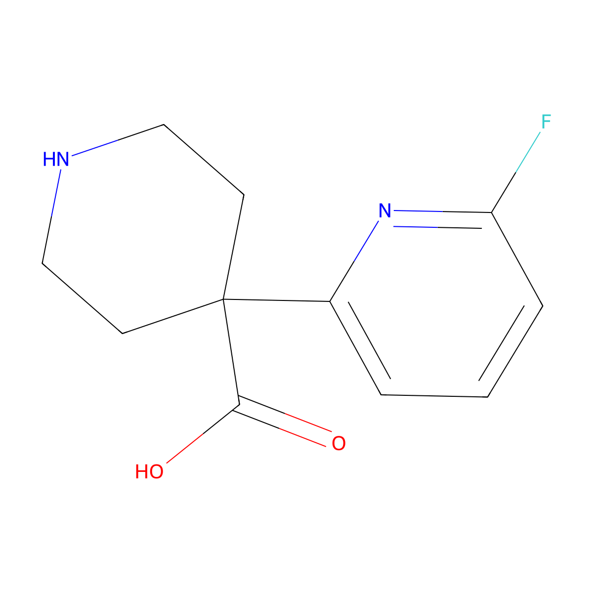 4-(6-Fluoropyridin-2-yl)piperidine-4-carboxylic acid molecular structure, CAS 2357831-13-9