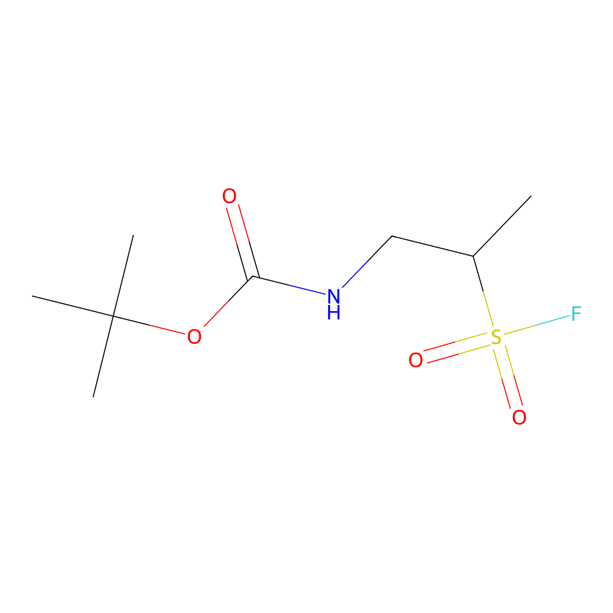 tert-butyl N-[2-(fluorosulfonyl)propyl]carbamate molecular structure, CAS 2357857-16-8