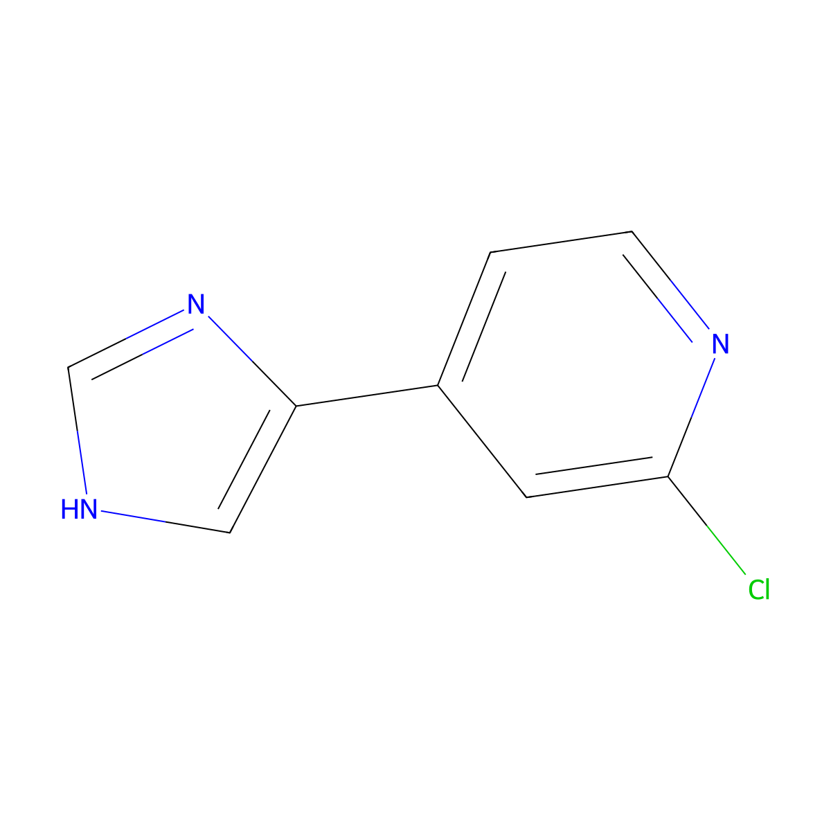 2-chloro-4-(1H-imidazol-4-yl)pyridine molecular structure, CAS 2357934-10-0