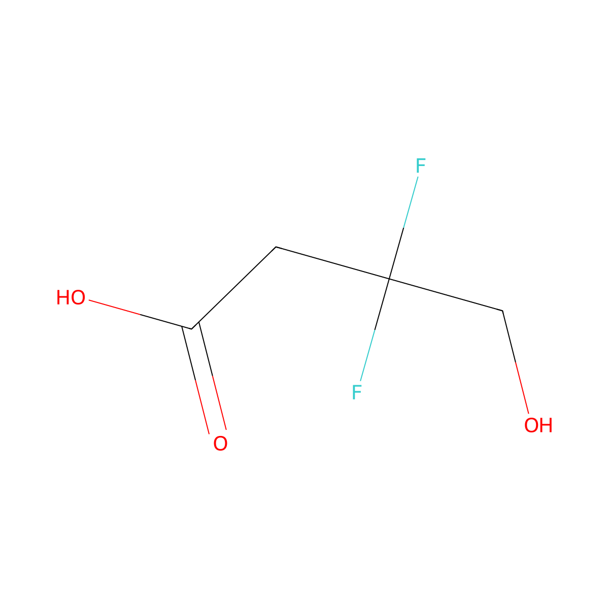 3,3-Difluoro-4-hydroxybutanoic acid molecular structure, CAS 2357943-04-3