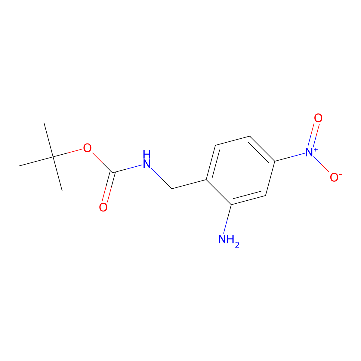tert-butyl N-[(2-amino-4-nitrophenyl)methyl]carbamate molecular structure, CAS 2357966-53-9