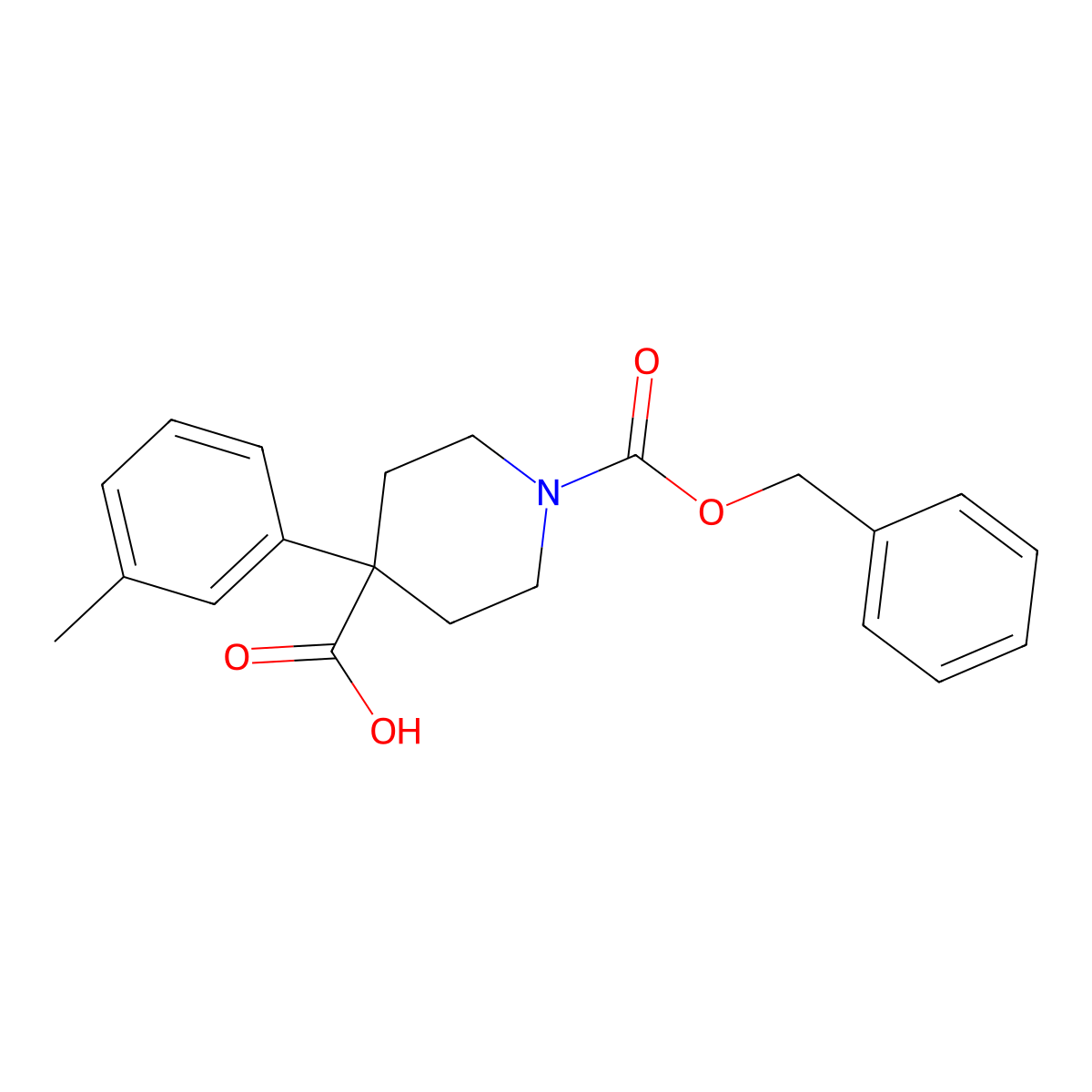 1-[(Benzyloxy)carbonyl]-4-(3-methylphenyl)piperidine-4-carboxylic acid molecular structure, CAS 2357974-23-1