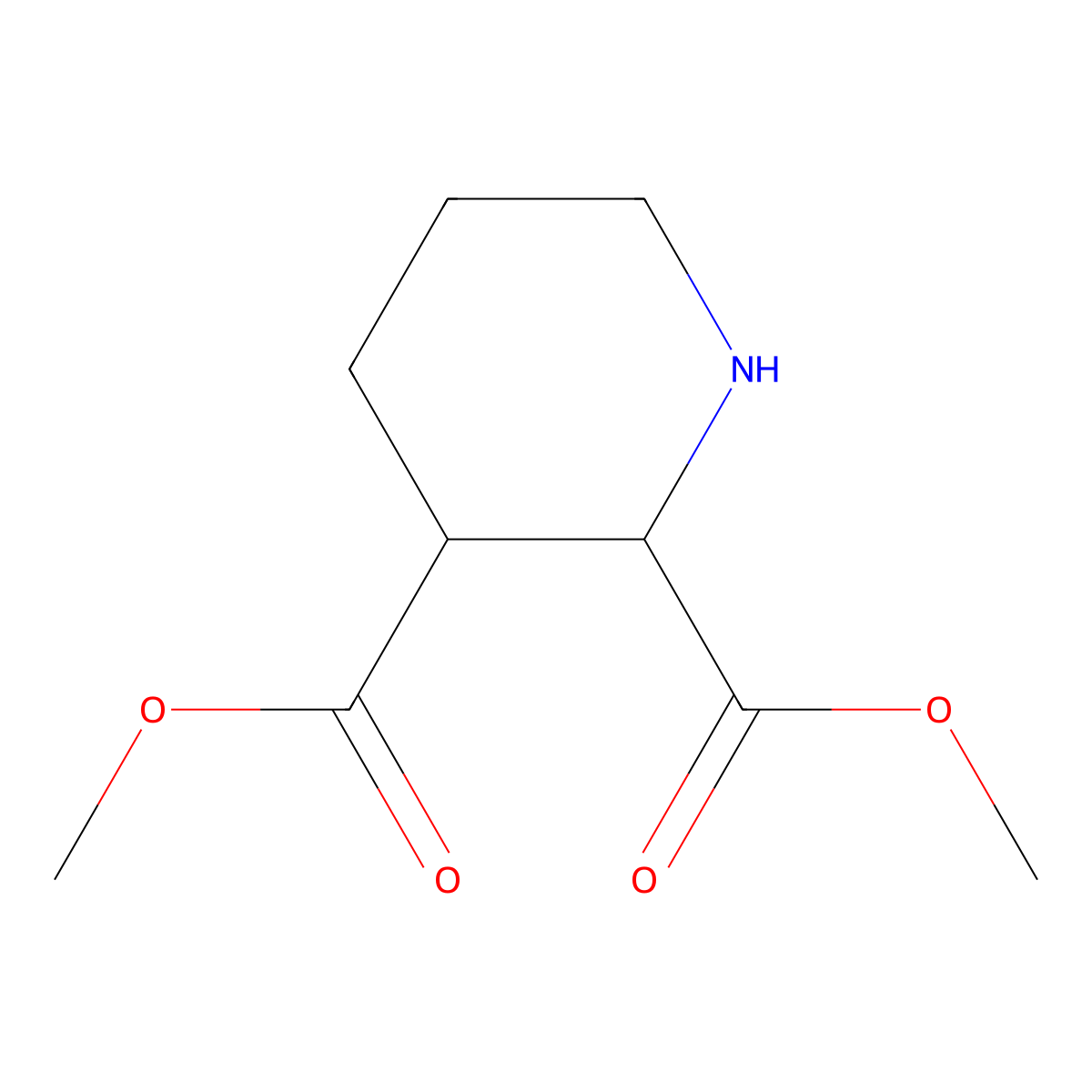 Dimethyl piperidine-2,3-dicarboxylate molecular structure, CAS 23580-75-8