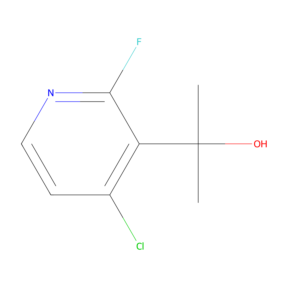 4-Chloro-2-fluoro-alpha,alpha-dimethyl-3-pyridinemethanol molecular structure, CAS 2358020-47-8