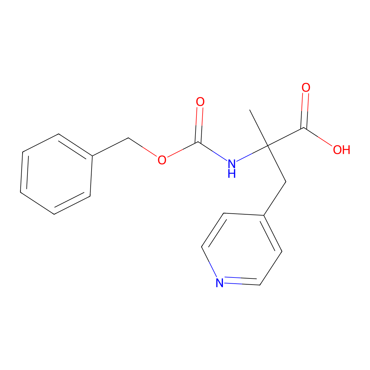 2-{[(Benzyloxy)carbonyl]amino}-2-methyl-3-(pyridin-4-yl)propanoic acid molecular structure, CAS 2358044-78-5