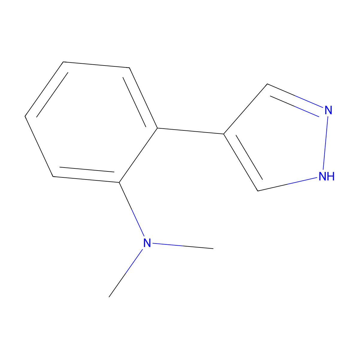 N,N-dimethyl-2-(1H-pyrazol-4-yl)aniline molecular structure, CAS 2358050-72-1